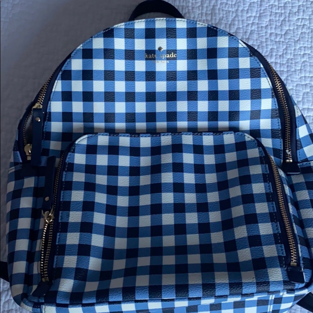 Kate Spade Blue Gingham Backpack